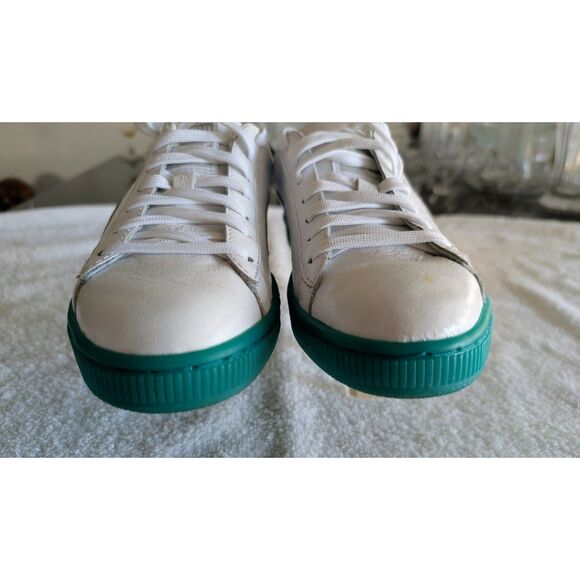 PUMA Basket Classic White & Teal Sneakers – Women’s (EUR 37) - Picture 2 of 12